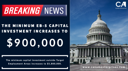 The minimum EB-5 capital investment amount has been increased