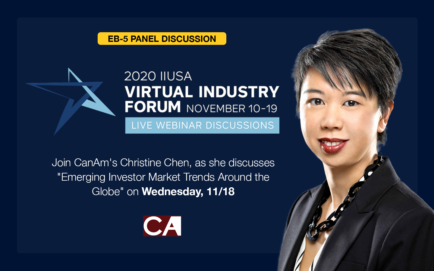 CanAm’s COO, Christine Chen to Speak at IIUSA Industry Forum
