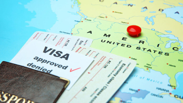 passport, visa approved, america on the map