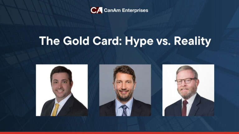 poster for Visa Bulletin 2025 webinar, part 1 about the Gold card