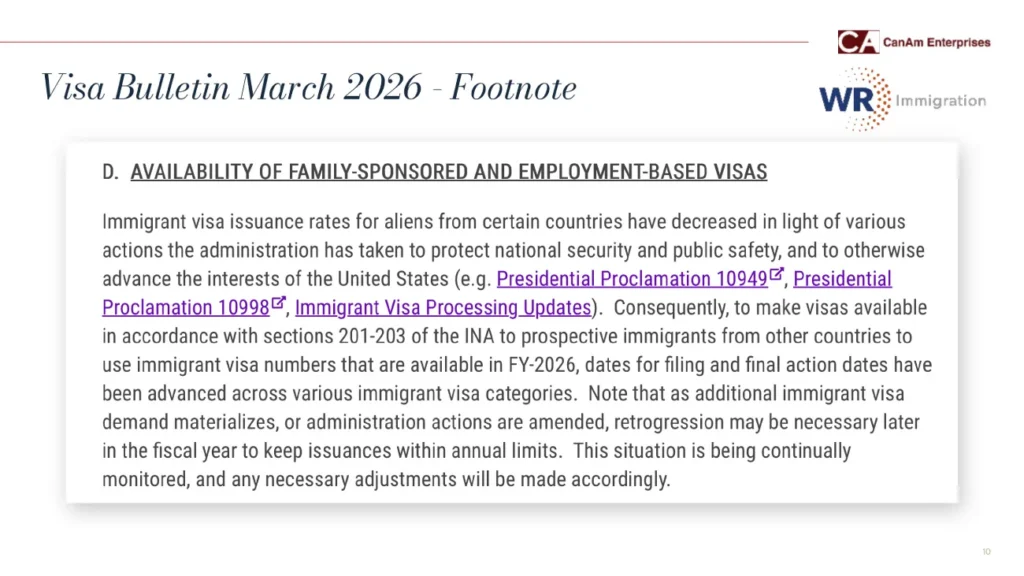 Chú thích Bản tin Visa Bài đăng 1: Tuyên bố của Tổng thống